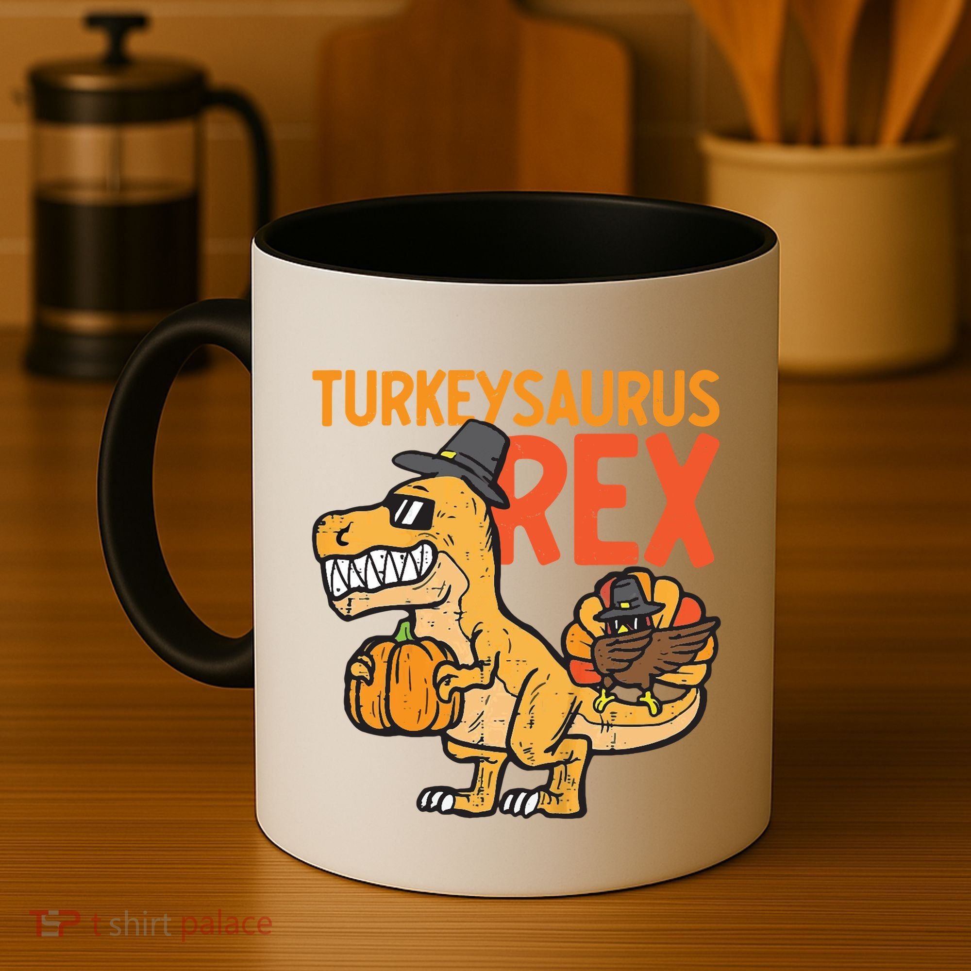 Turkeysaurus Rex Cute Funny Thanksgiving Dinosaur Coffee Mug