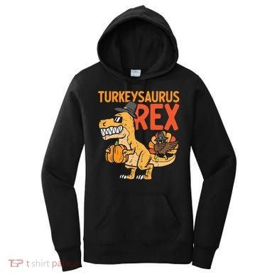 Turkeysaurus Rex Cute Funny Thanksgiving Dinosaur Women's Hoodie