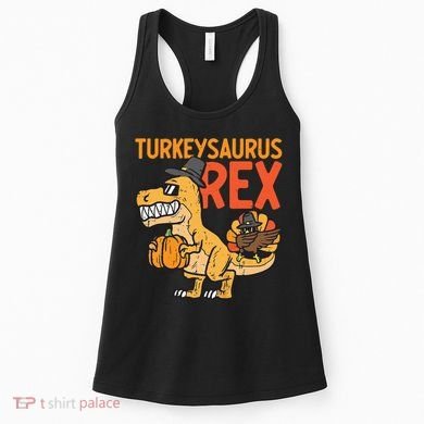 Turkeysaurus Rex Cute Funny Thanksgiving Dinosaur Women's Tank Top