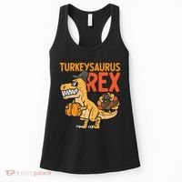 Turkeysaurus Rex Cute Funny Thanksgiving Dinosaur Women's Tank Top thumb 0