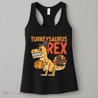 Turkeysaurus Rex Cute Funny Thanksgiving Dinosaur Women's Tank Top thumb 3