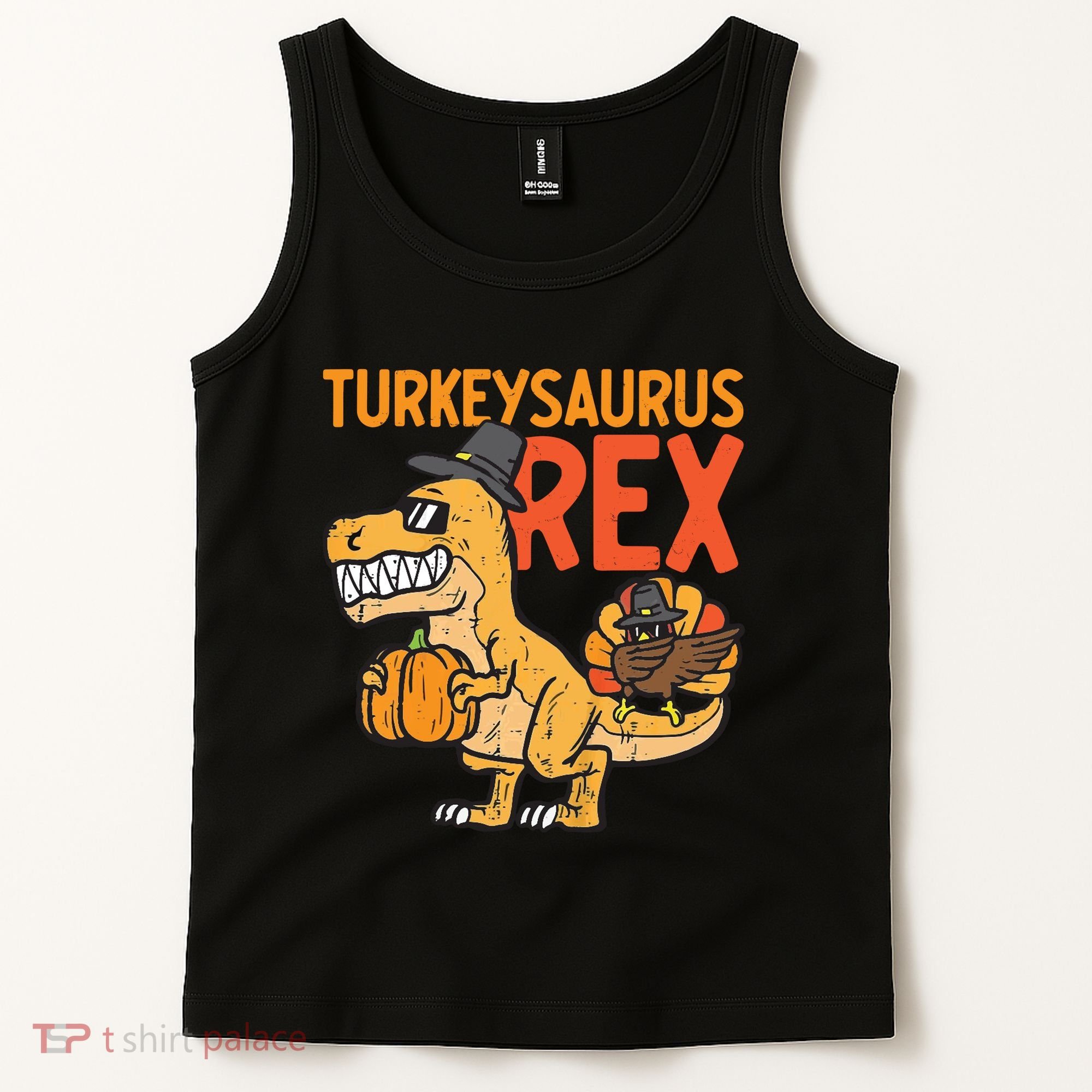 Turkeysaurus Rex Cute Funny Thanksgiving Dinosaur Tank Top