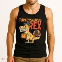 Turkeysaurus Rex Cute Funny Thanksgiving Dinosaur Tank Top thumb 3
