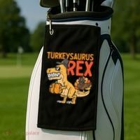 Turkeysaurus Rex Cute Funny Thanksgiving Dinosaur Golf Towel thumb 2