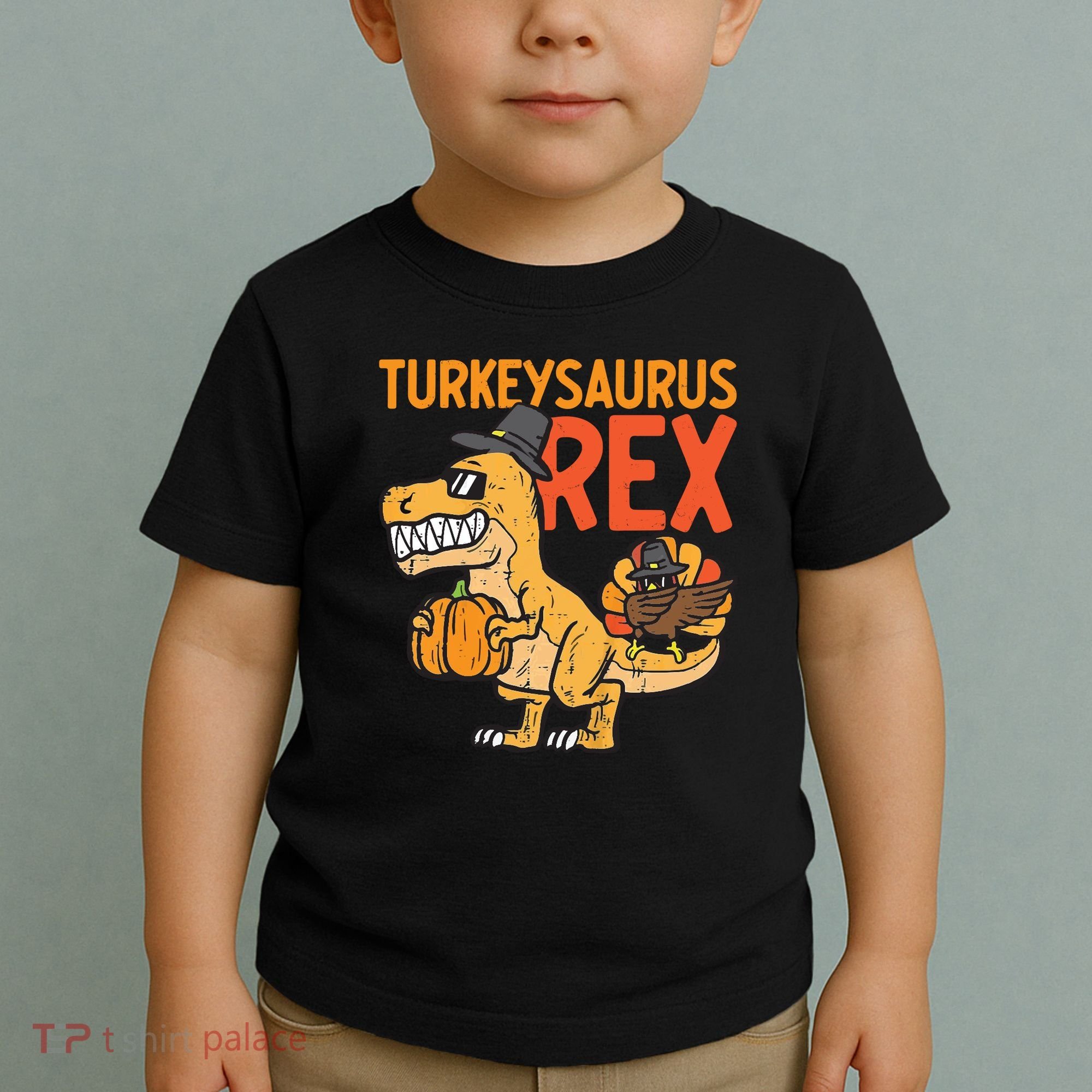 Turkeysaurus Rex Cute Funny Thanksgiving Dinosaur Toddler T-Shirt