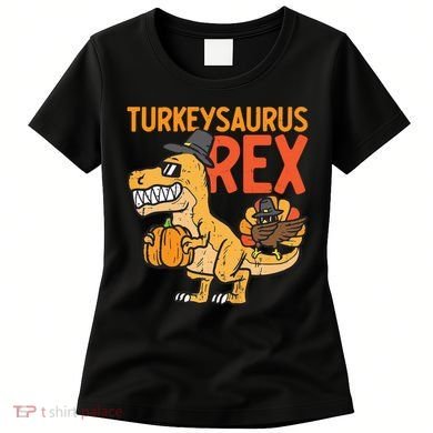 Turkeysaurus Rex Cute Funny Thanksgiving Dinosaur Women's T-Shirt