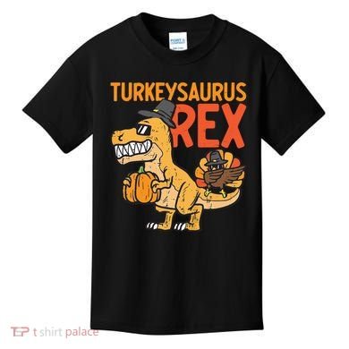 Turkeysaurus Rex Cute Funny Thanksgiving Dinosaur Kids T-Shirt