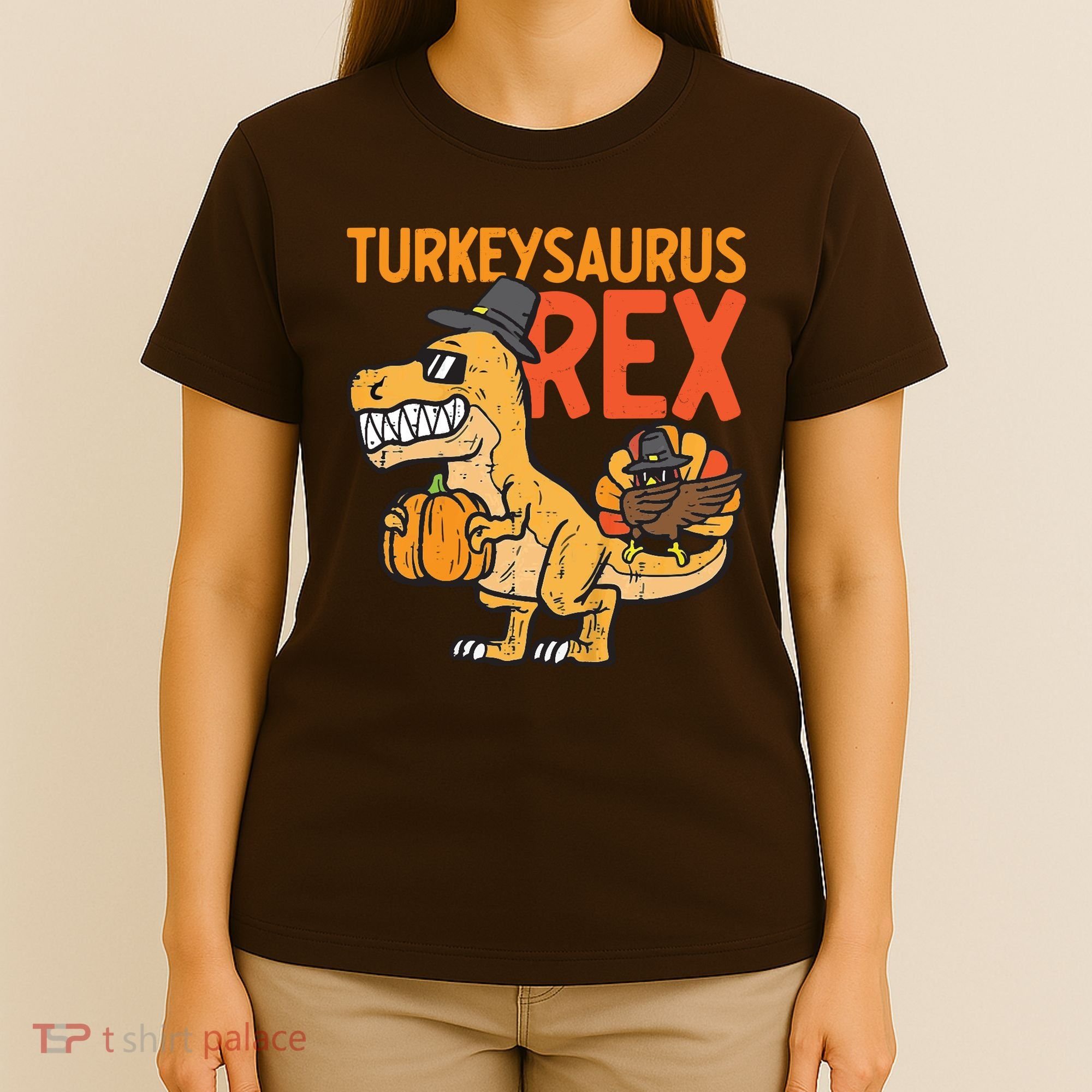 Turkeysaurus Rex Cute Funny Thanksgiving Dinosaur T-Shirt
