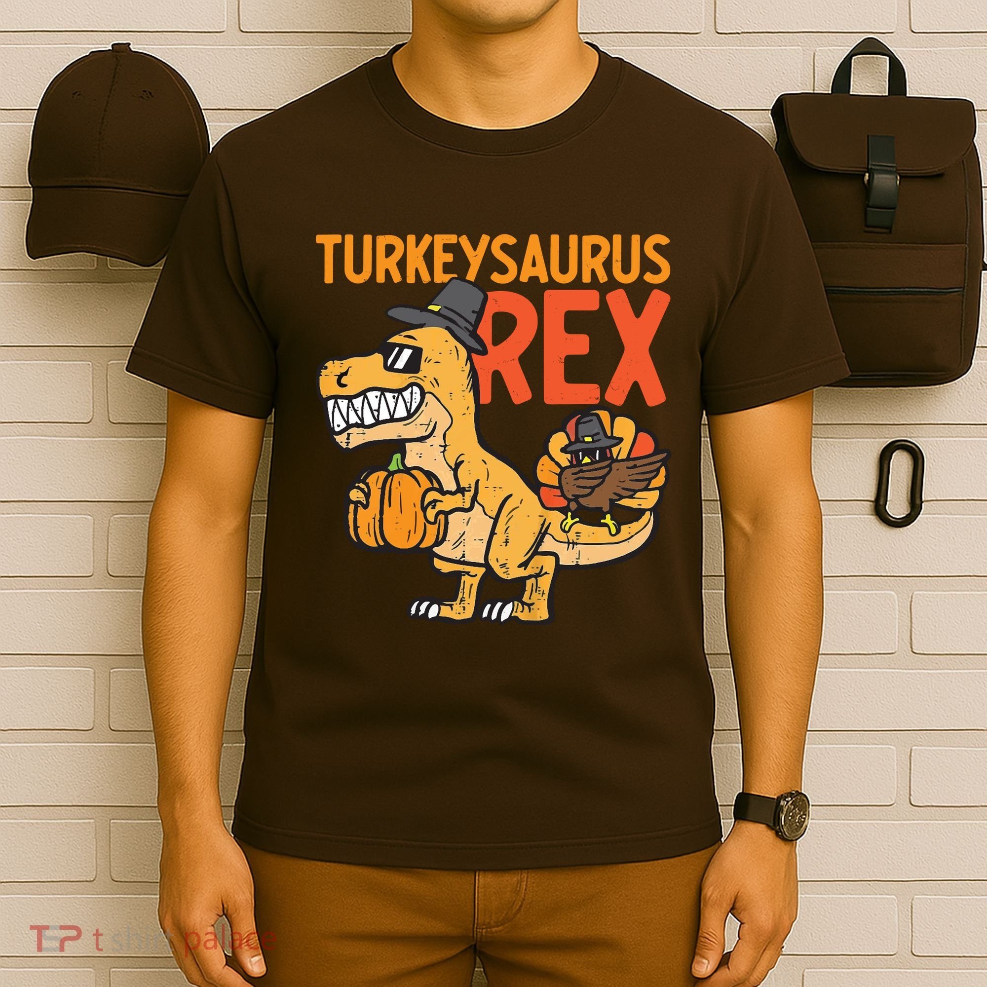 Turkeysaurus Rex Cute Funny Thanksgiving Dinosaur T-Shirt