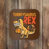 Turkeysaurus Rex Cute Funny Thanksgiving Dinosaur Coaster thumb 0