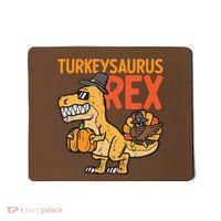 Turkeysaurus Rex Cute Funny Thanksgiving Dinosaur Mousepad thumb 0