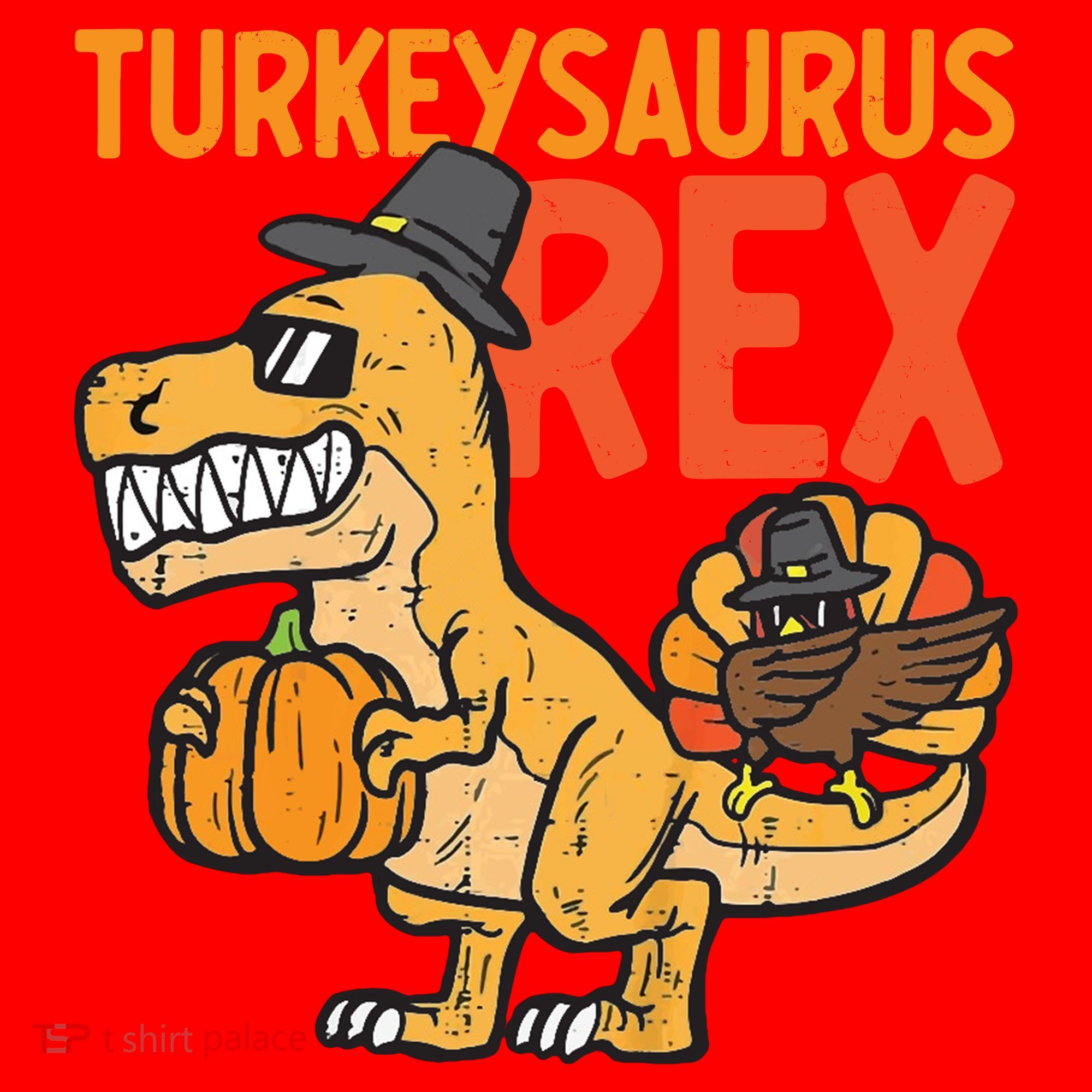 Turkeysaurus Rex Cute Funny Thanksgiving Dinosaur Santa Hat