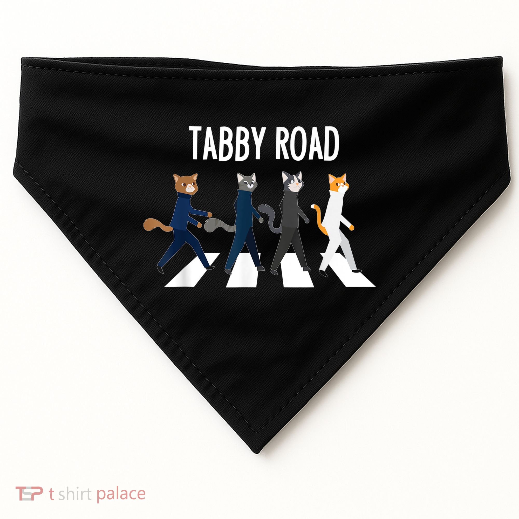 Tabby Road Cats Cat Lover USA-Made Doggie Bandana