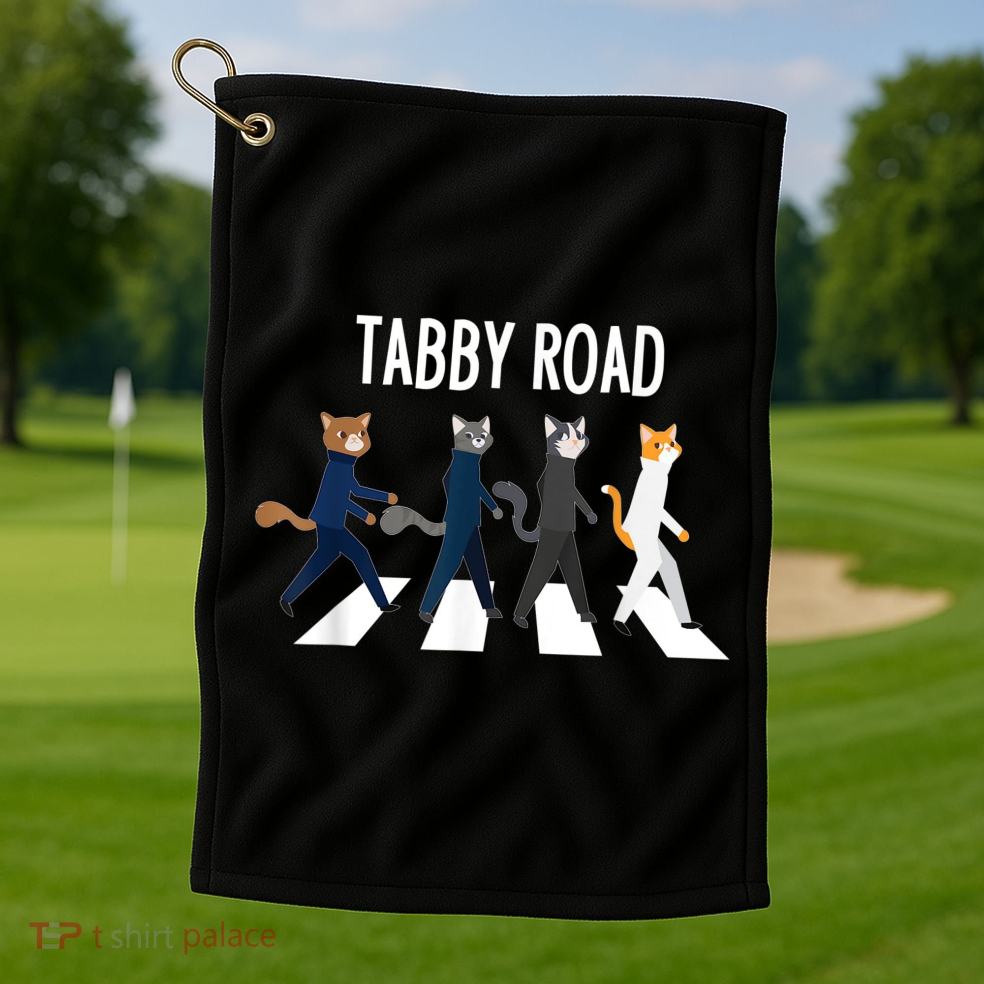 Tabby Road Cats Cat Lover Golf Towel