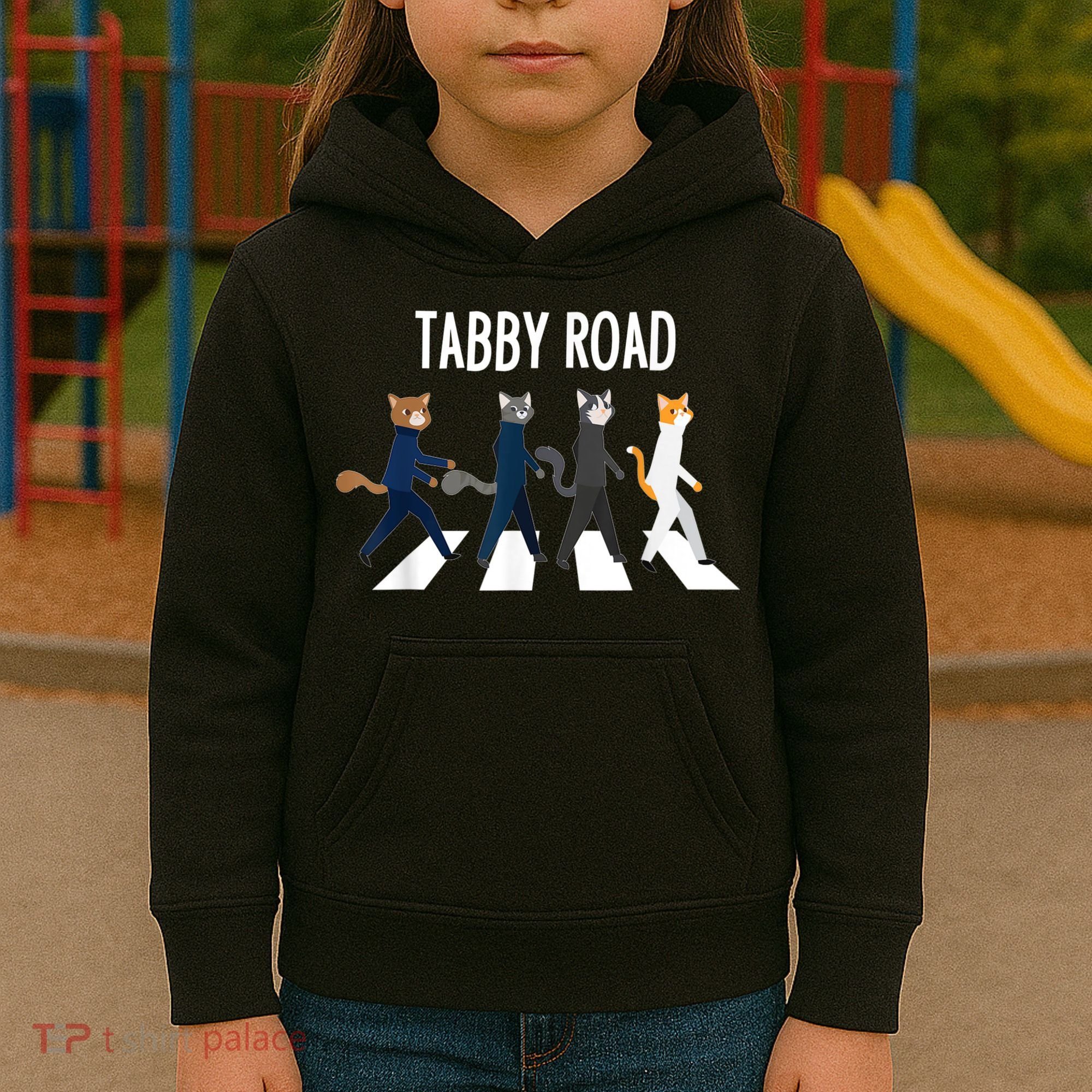 Tabby Road Cats Cat Lover Kids Hoodie