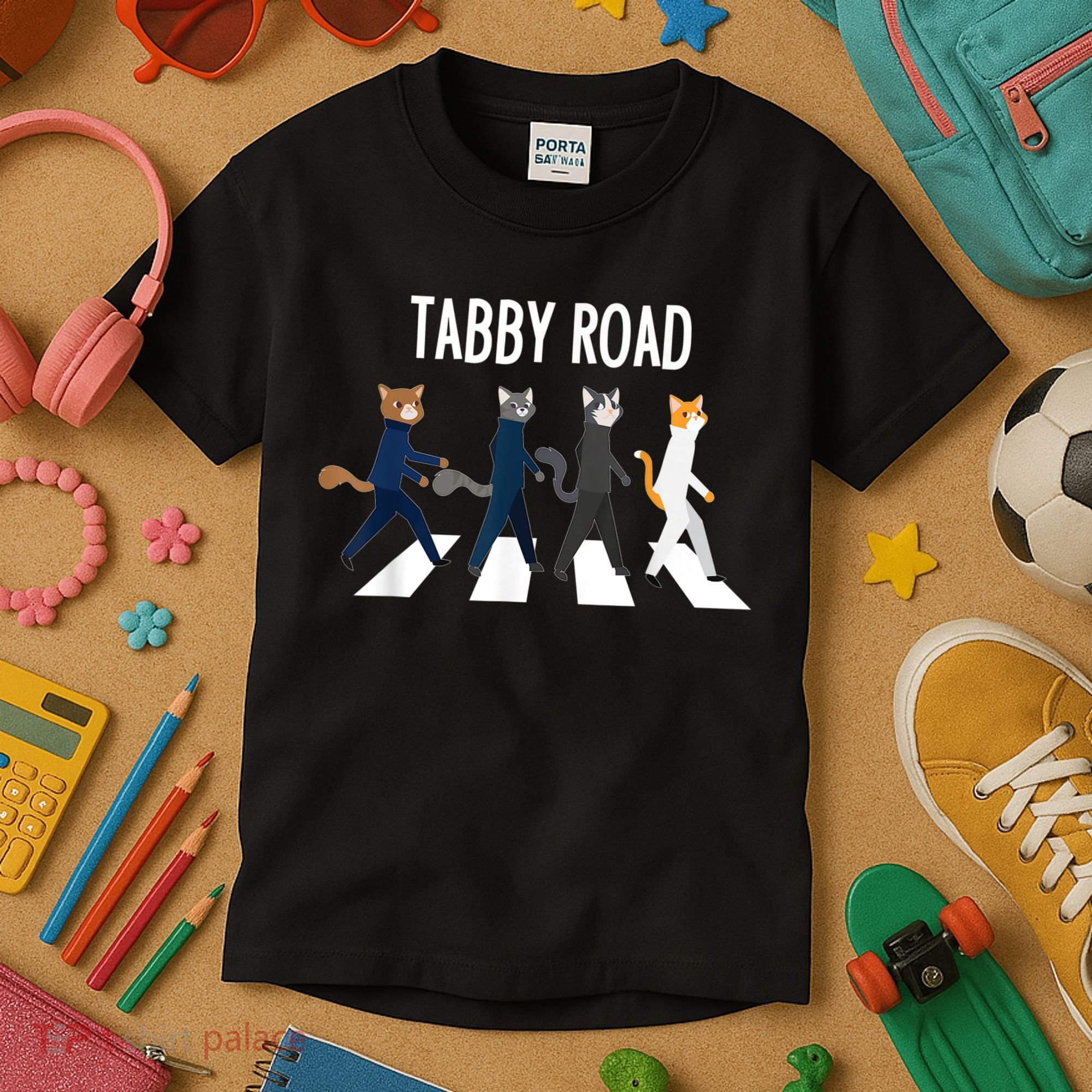 Tabby Road Cats Cat Lover Kids T-Shirt