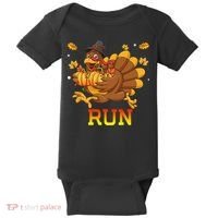 Turkey Run Costume Thanksgiving Running Turkey Trot Baby Bodysuit thumb 0