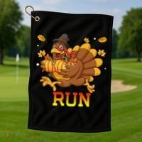 Turkey Run Costume Thanksgiving Running Turkey Trot Golf Towel thumb 1