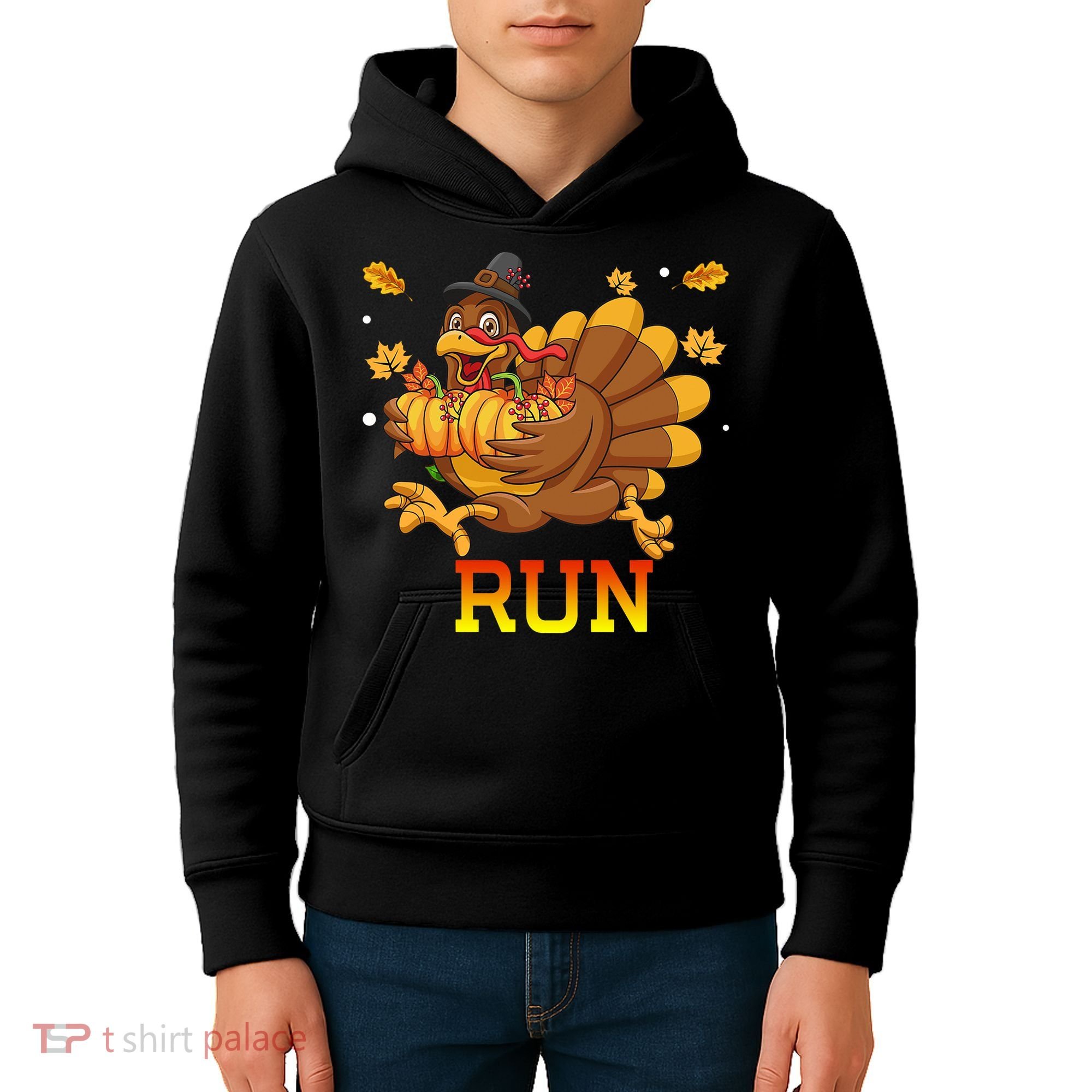 Turkey Run Costume Thanksgiving Running Turkey Trot Kids Hoodie