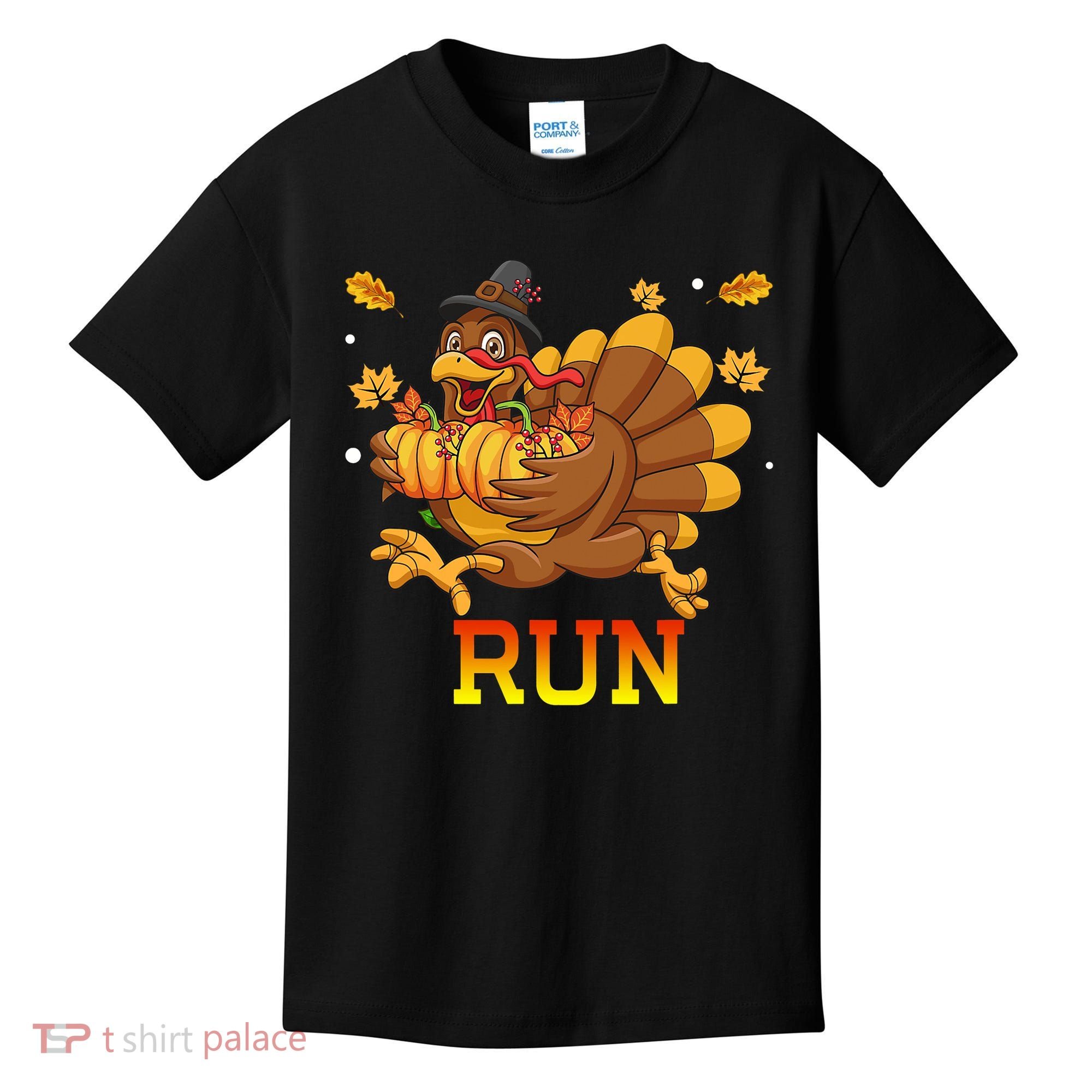 Turkey Run Costume Thanksgiving Running Turkey Trot Kids T-Shirt
