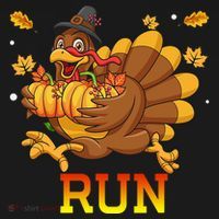 Turkey Run Costume Thanksgiving Running Turkey Trot Kids T-Shirt thumb 4