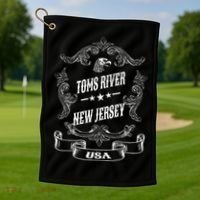Toms River City New Jersey Golf Towel thumb 1