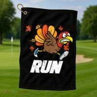 Turkey Run Costume Thanksgiving Running Turkey Trot Golf Towel thumb 1