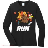 Turkey Run Costume Thanksgiving Running Turkey Trot Women's Long Sleeve Shirt thumb 0