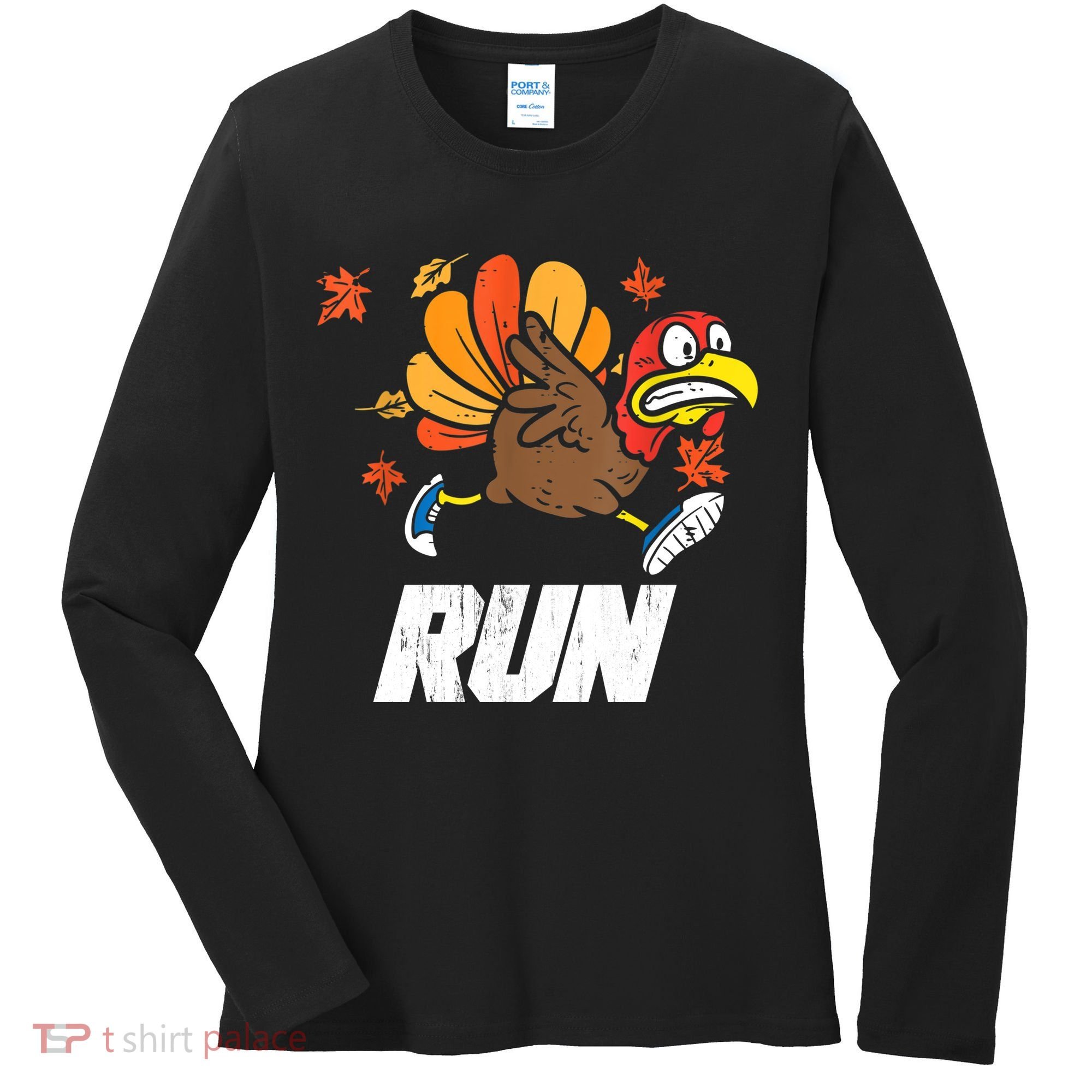 Turkey Run Costume Thanksgiving Running Turkey Trot Women's Long Sleeve Shirt