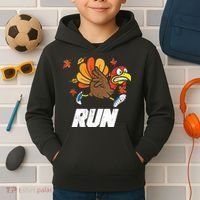 Turkey Run Costume Thanksgiving Running Turkey Trot Kids Hoodie thumb 2