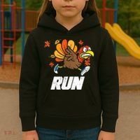 Turkey Run Costume Thanksgiving Running Turkey Trot Kids Hoodie thumb 3