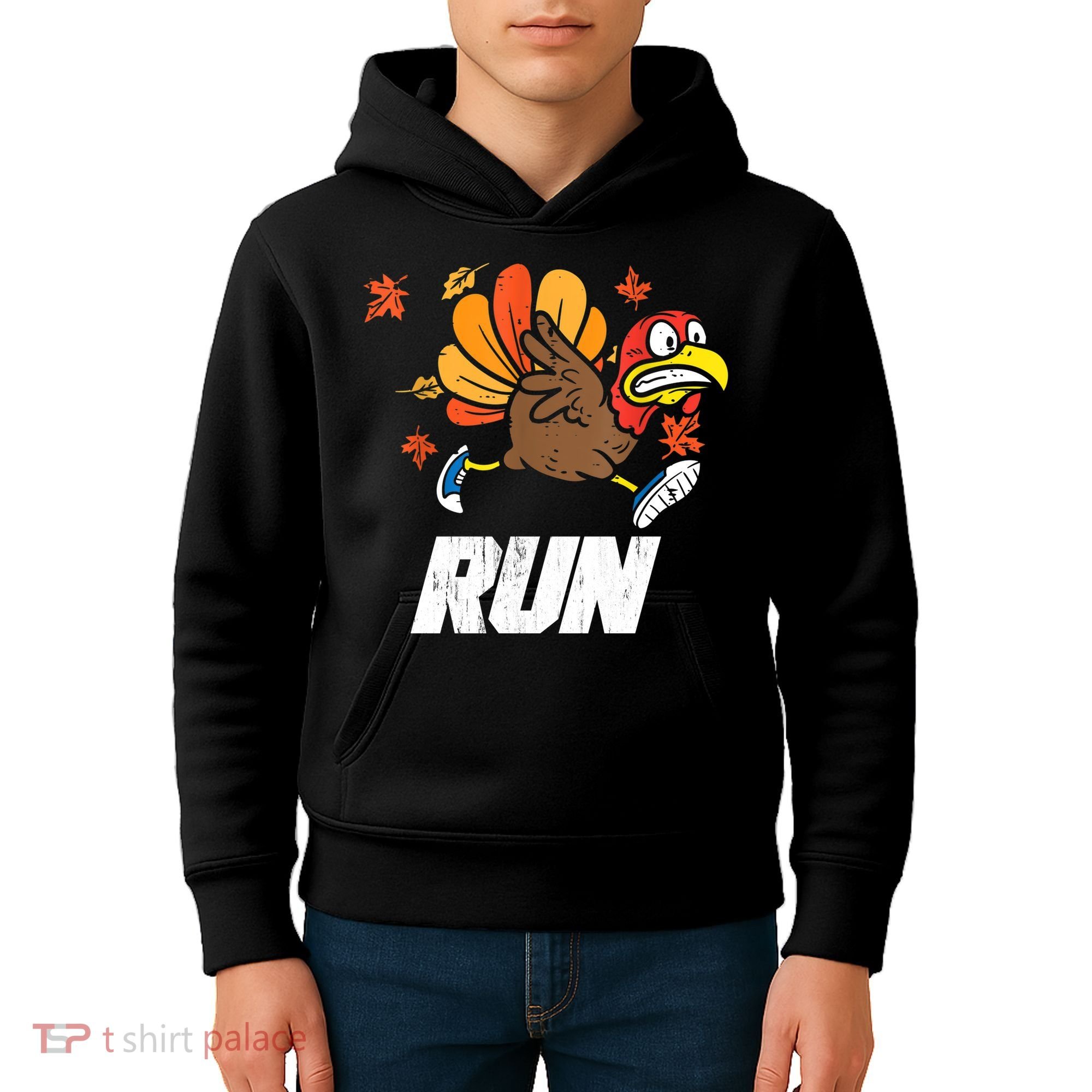 Turkey Run Costume Thanksgiving Running Turkey Trot Kids Hoodie