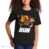 Turkey Run Costume Thanksgiving Running Turkey Trot Kids T-Shirt thumb 2