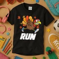 Turkey Run Costume Thanksgiving Running Turkey Trot Kids T-Shirt thumb 3