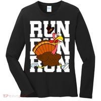 Turkey Run Costume Thanksgiving Running Turkey Trot Women's Long Sleeve Shirt thumb 0
