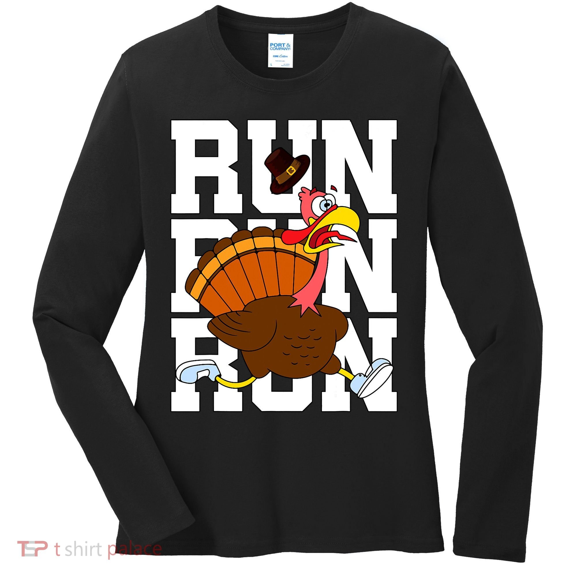 Turkey Run Costume Thanksgiving Running Turkey Trot Women's Long Sleeve Shirt