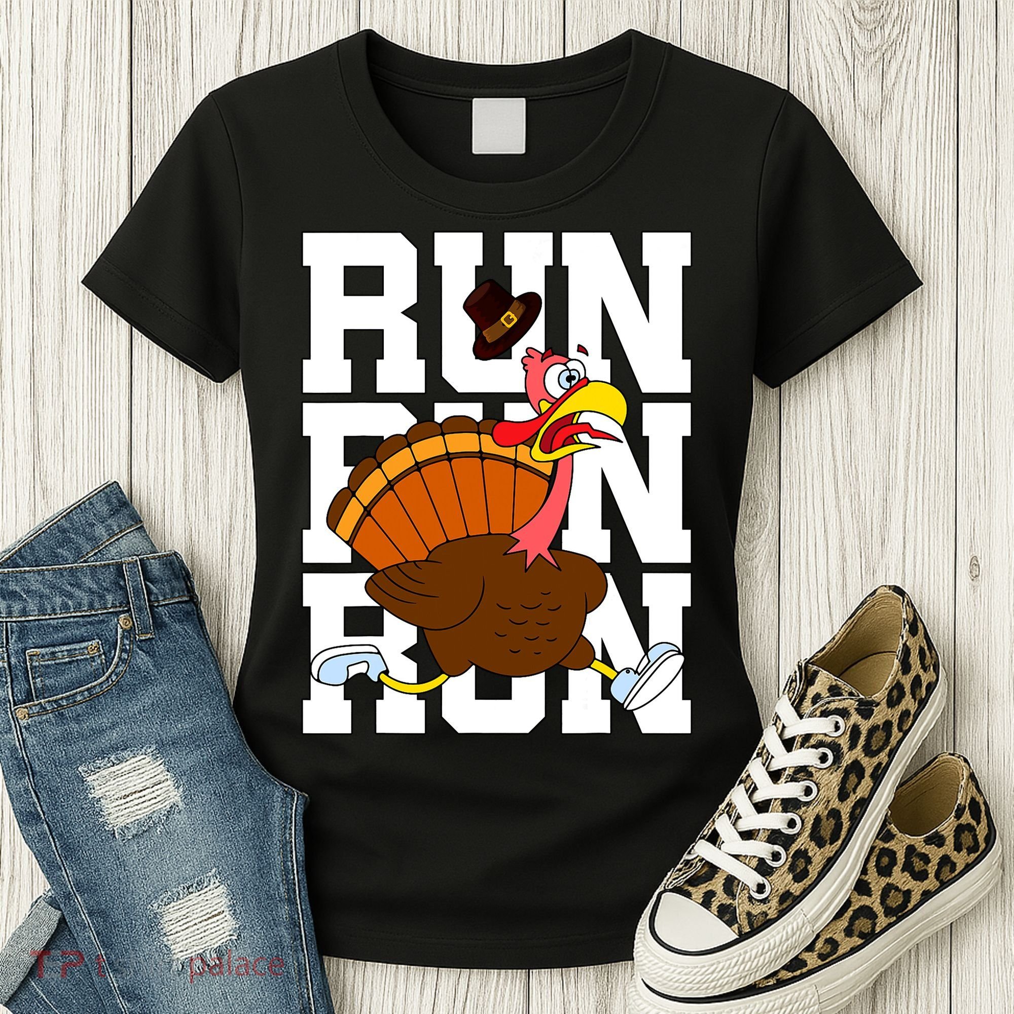 Turkey Run Costume Thanksgiving Running Turkey Trot Women's T-Shirt