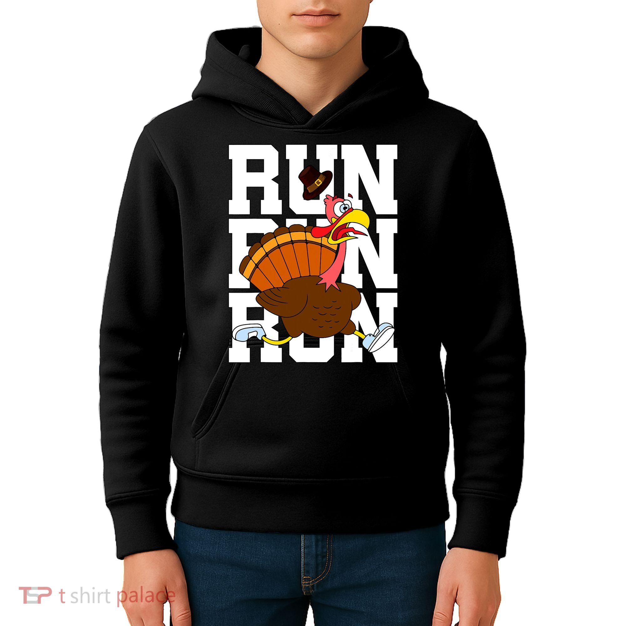 Turkey Run Costume Thanksgiving Running Turkey Trot Kids Hoodie