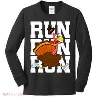 Turkey Run Costume Thanksgiving Running Turkey Trot Kids Long Sleeve Shirt thumb 0