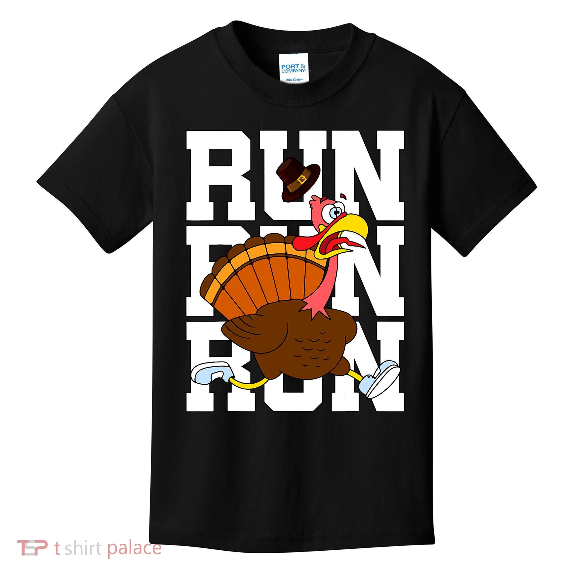 Turkey Run Costume Thanksgiving Running Turkey Trot Kids T-Shirt