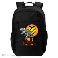 T Rex Dinosaur Skeleton Scary Halloween Pumpkin Gift Backpack thumb 0