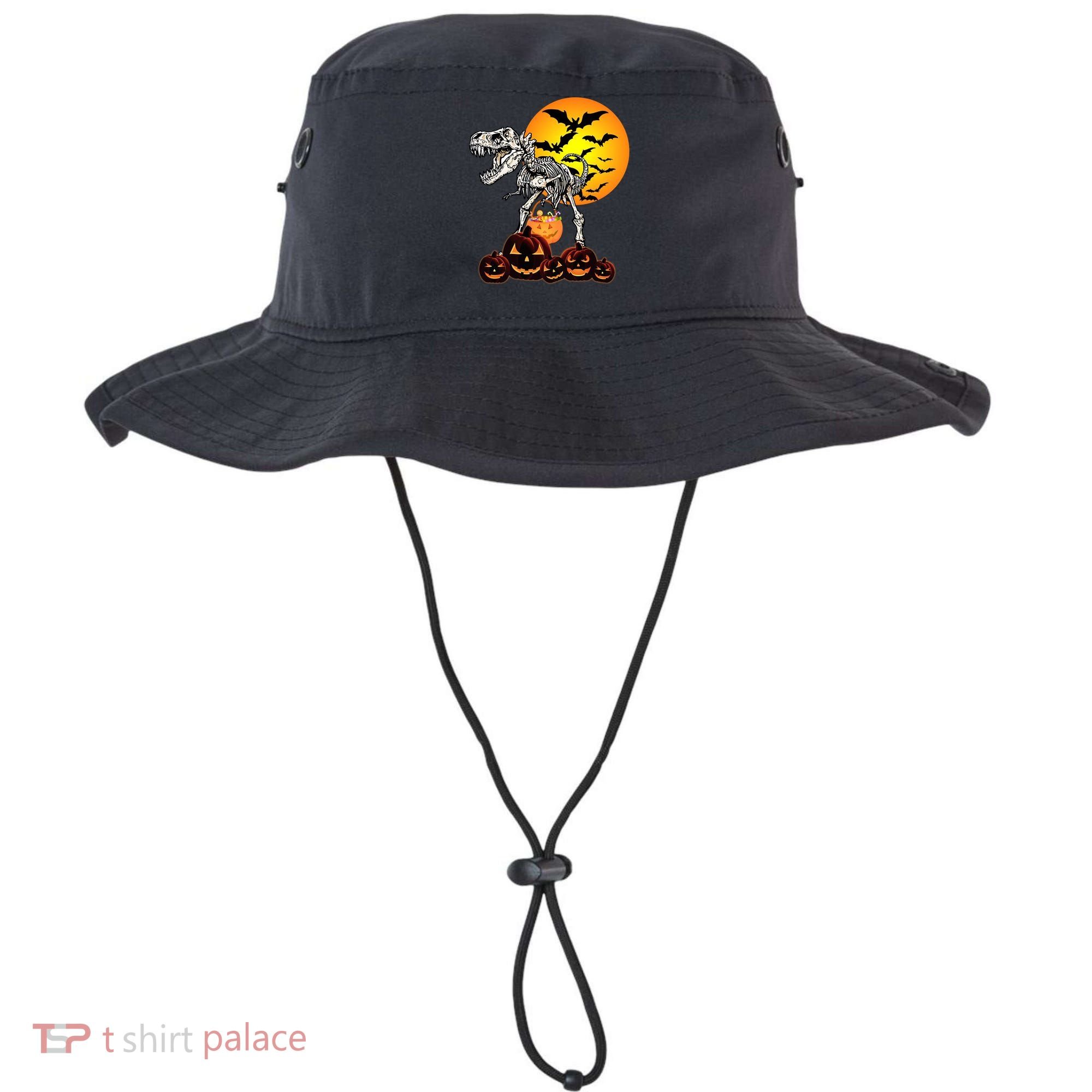 T Rex Dinosaur Skeleton Scary Halloween Pumpkin Gift Bucket Hat