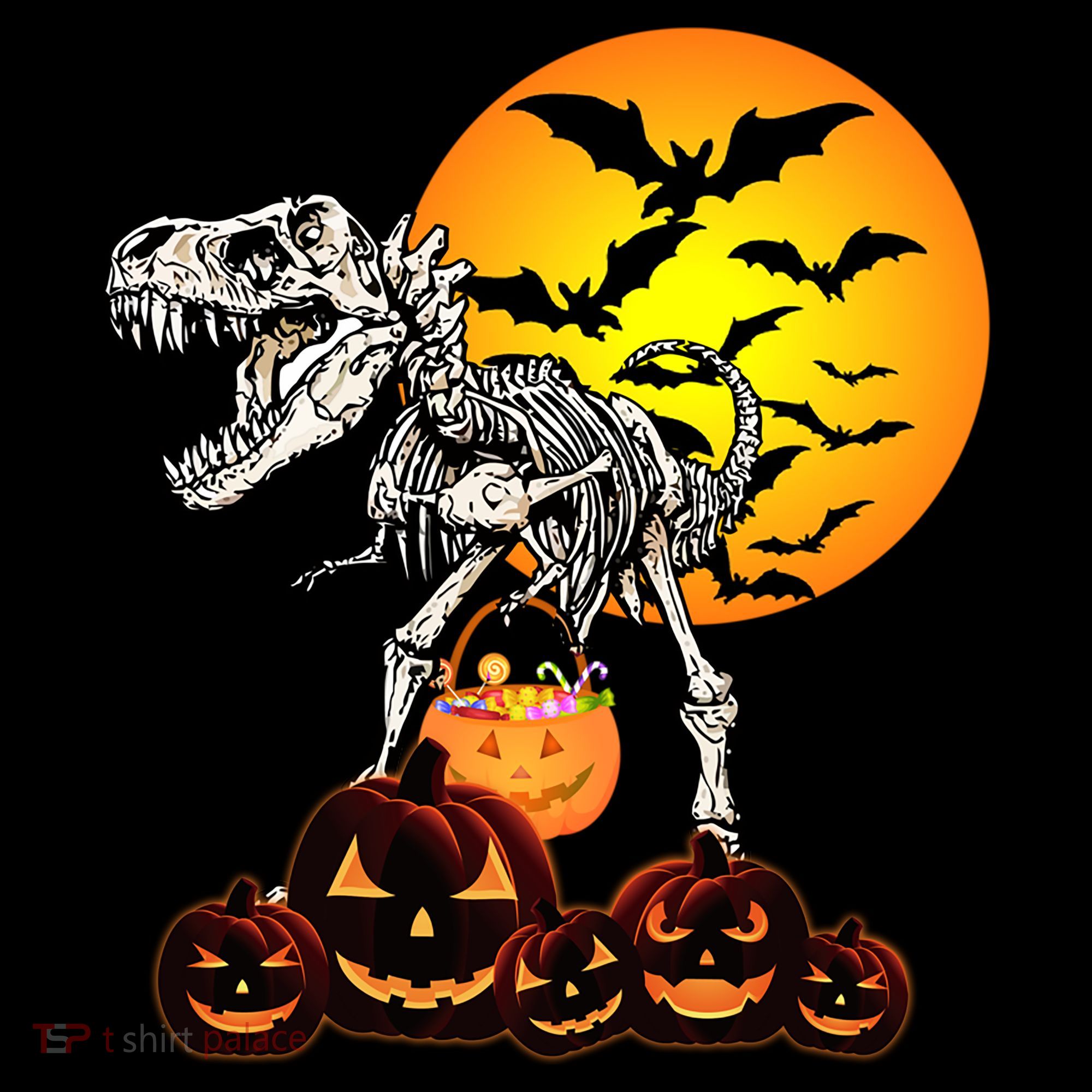 T Rex Dinosaur Skeleton Scary Halloween Pumpkin Gift Coffee Mug