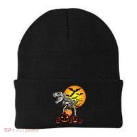 T Rex Dinosaur Skeleton Scary Halloween Pumpkin Gift Beanie thumb 0