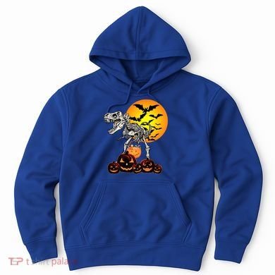T Rex Dinosaur Skeleton Scary Halloween Pumpkin Gift Hoodie