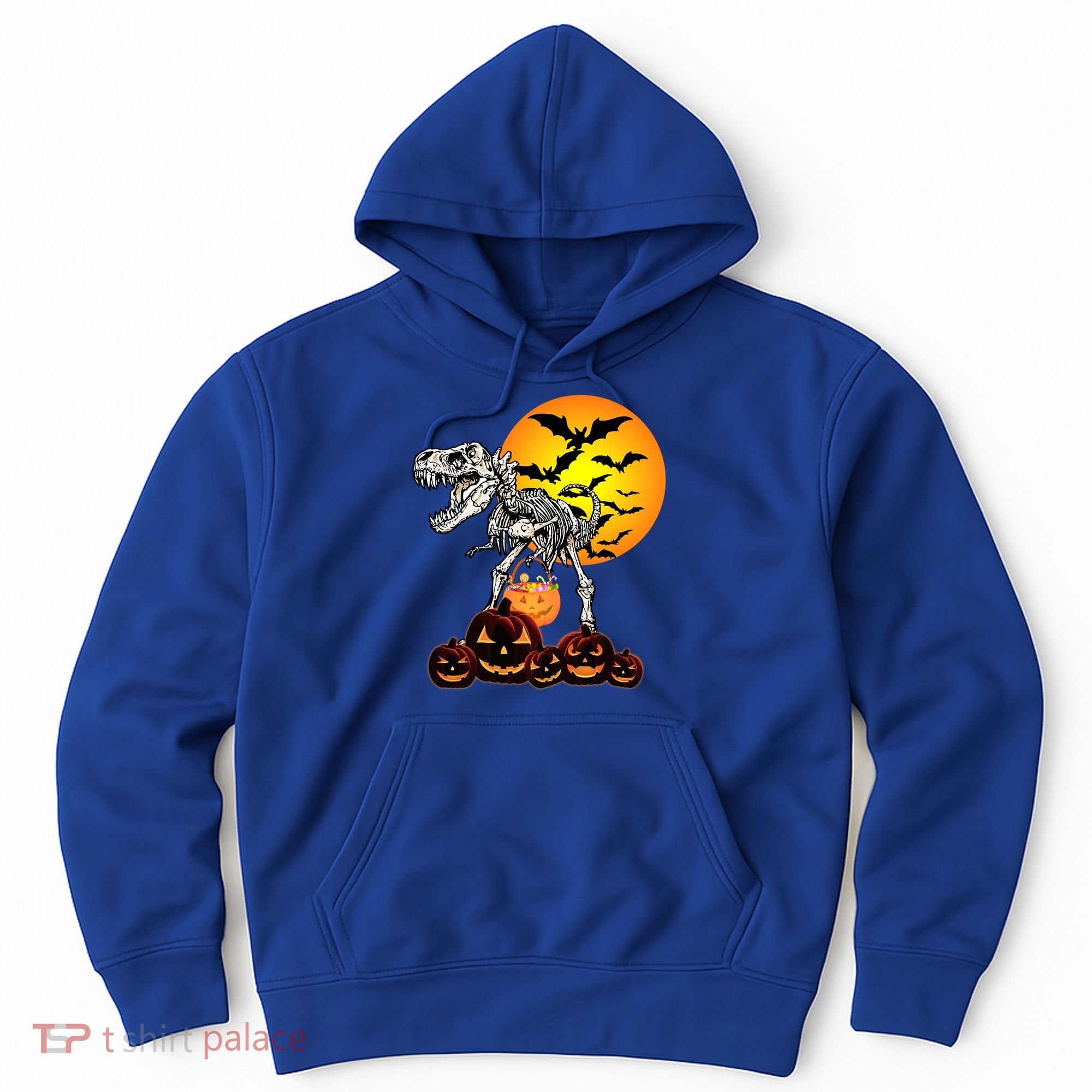 T Rex Dinosaur Skeleton Scary Halloween Pumpkin Gift Hoodie