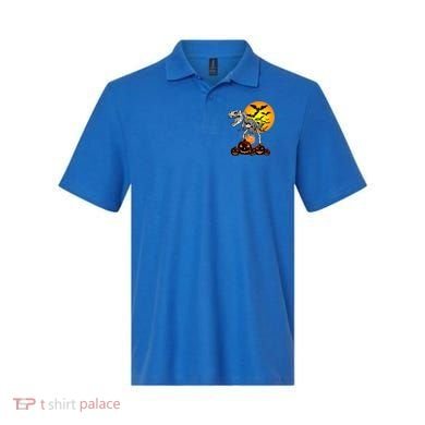T Rex Dinosaur Skeleton Scary Halloween Pumpkin Gift Polo