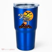 T Rex Dinosaur Skeleton Scary Halloween Pumpkin Gift Tumbler thumb 0