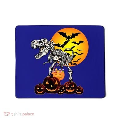 T Rex Dinosaur Skeleton Scary Halloween Pumpkin Gift Mousepad