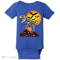 T Rex Dinosaur Skeleton Scary Halloween Pumpkin Gift Baby Bodysuit thumb 0